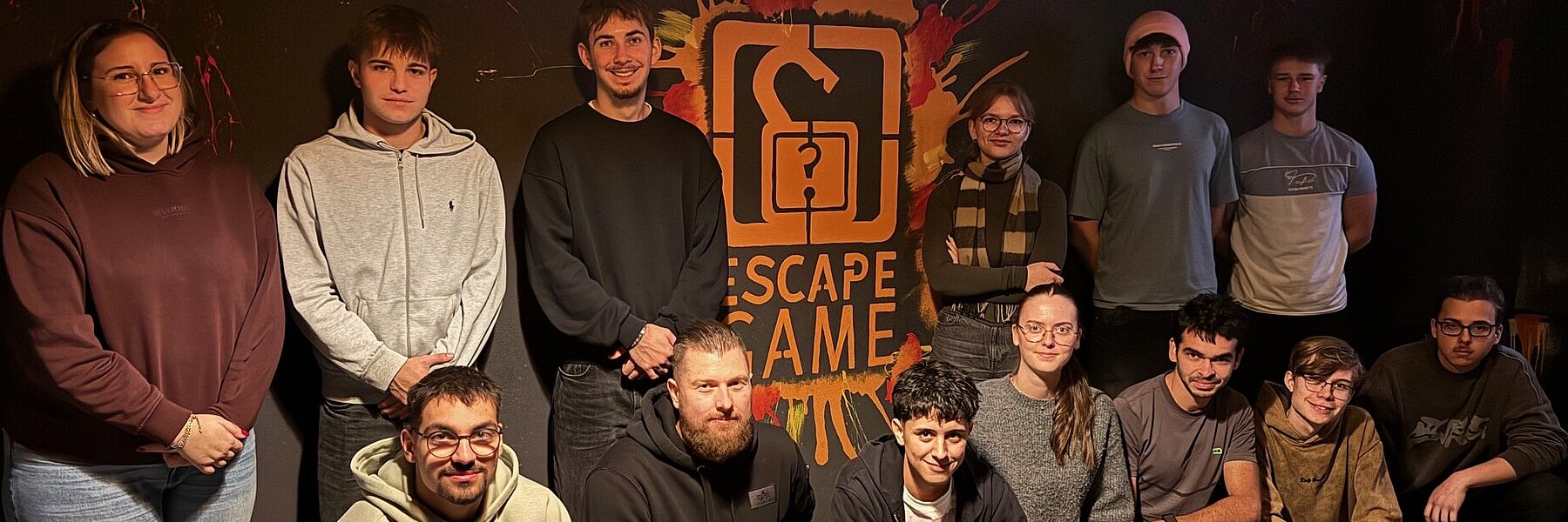 Trainees in the escape room at the trainee trip