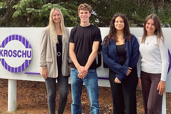 Our new apprentices together with their trainer on their first day.